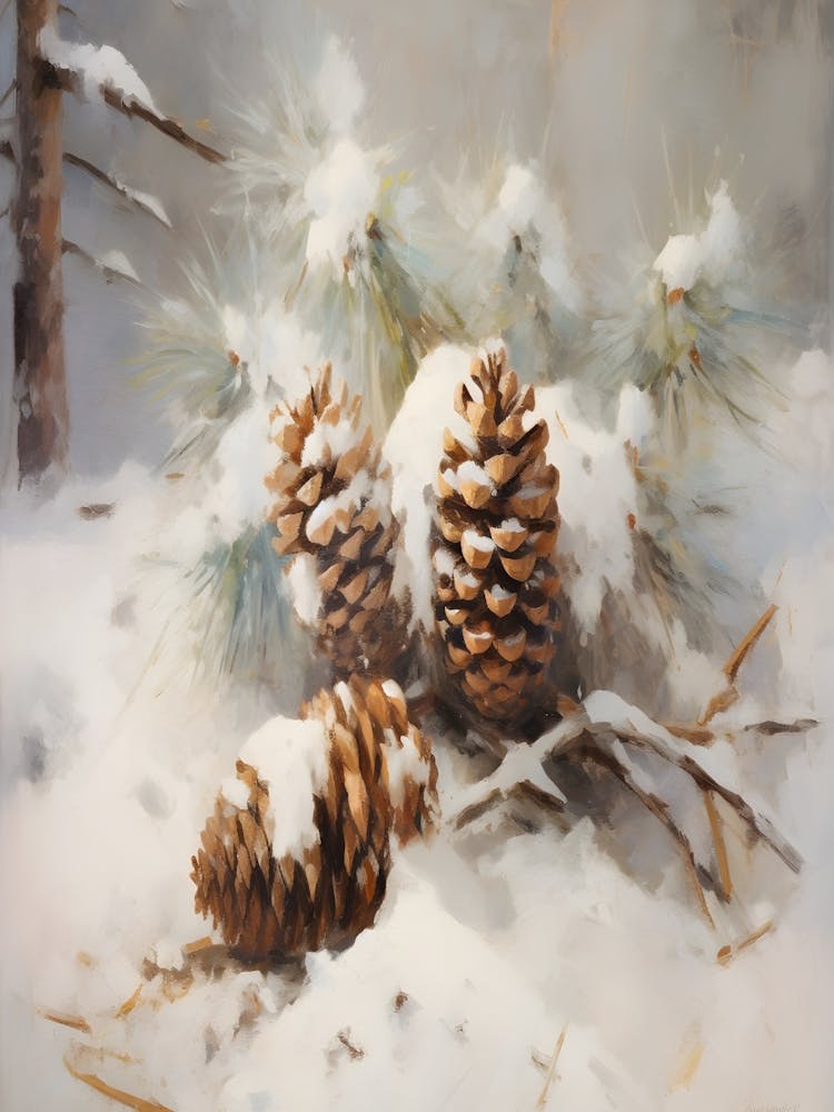 Pine Cones In The Snow