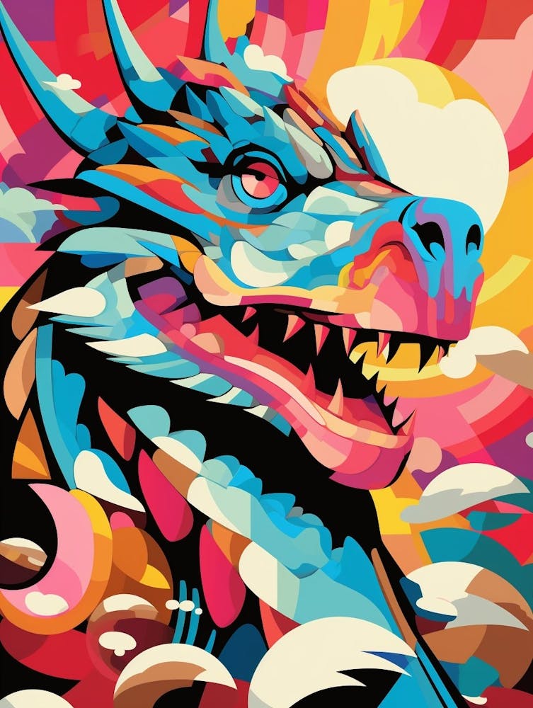 Drachen Abstrakt Pop Art 2