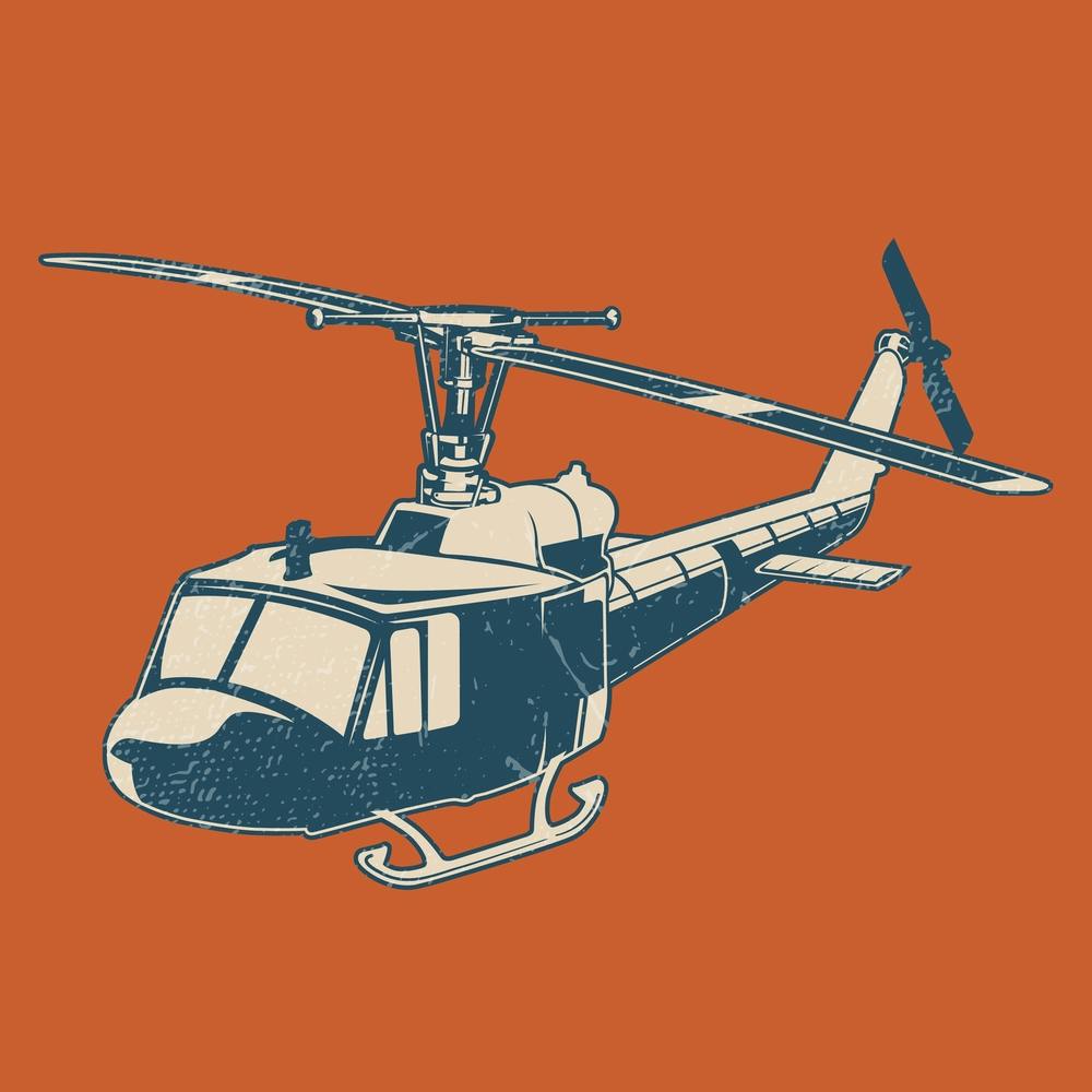 Retro Helicopter Orange