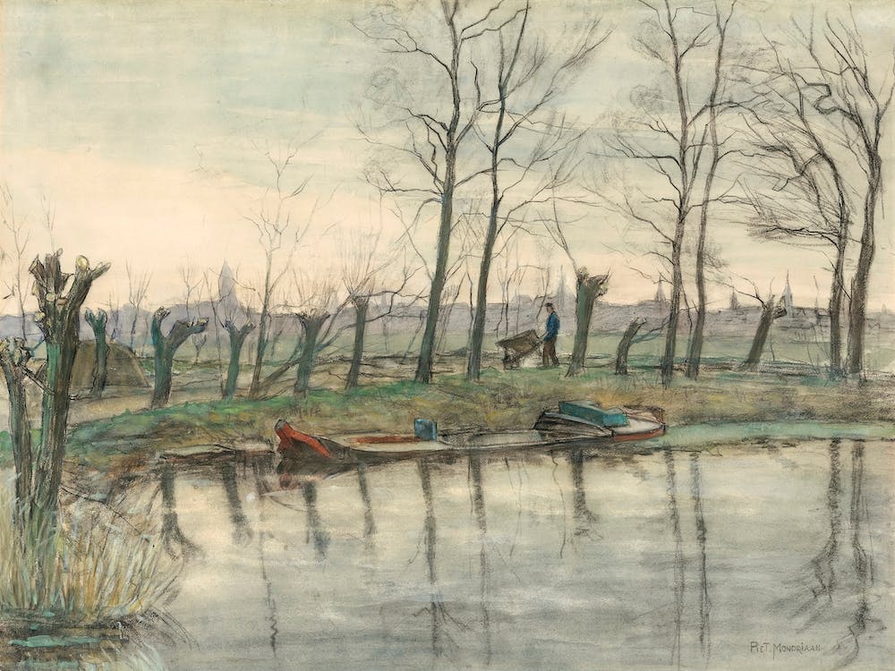 Amsterdamer Skyline vom Westen aus gesehen (1899), Piet Mondrian