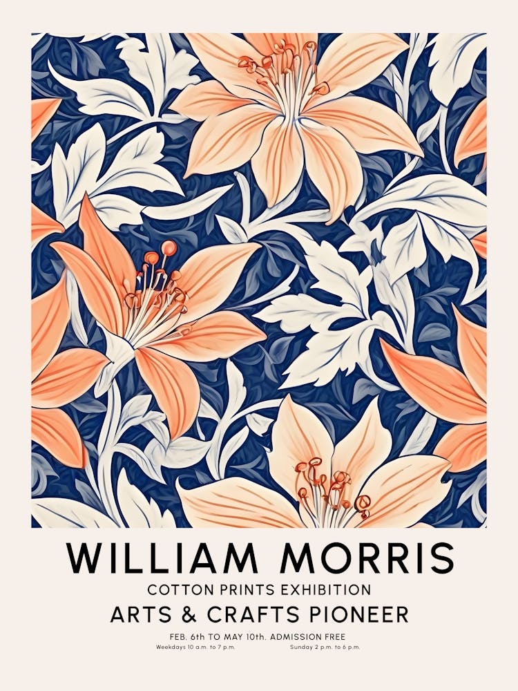 William Morris Stil Kunstausstellung Geißblatt Blume
