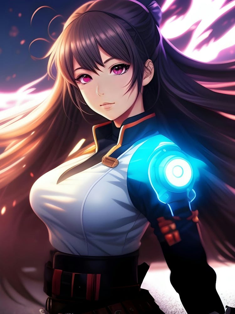 Anime Girl With Glowing Eyes