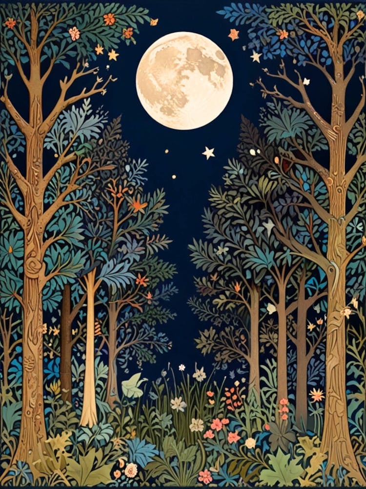 william morris Moonlight In The Forest 6