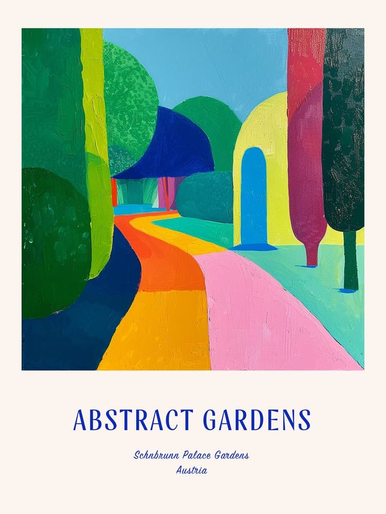Colourful Gardens Schnbrunn Palace Gardens Austria 3 Blue Poster