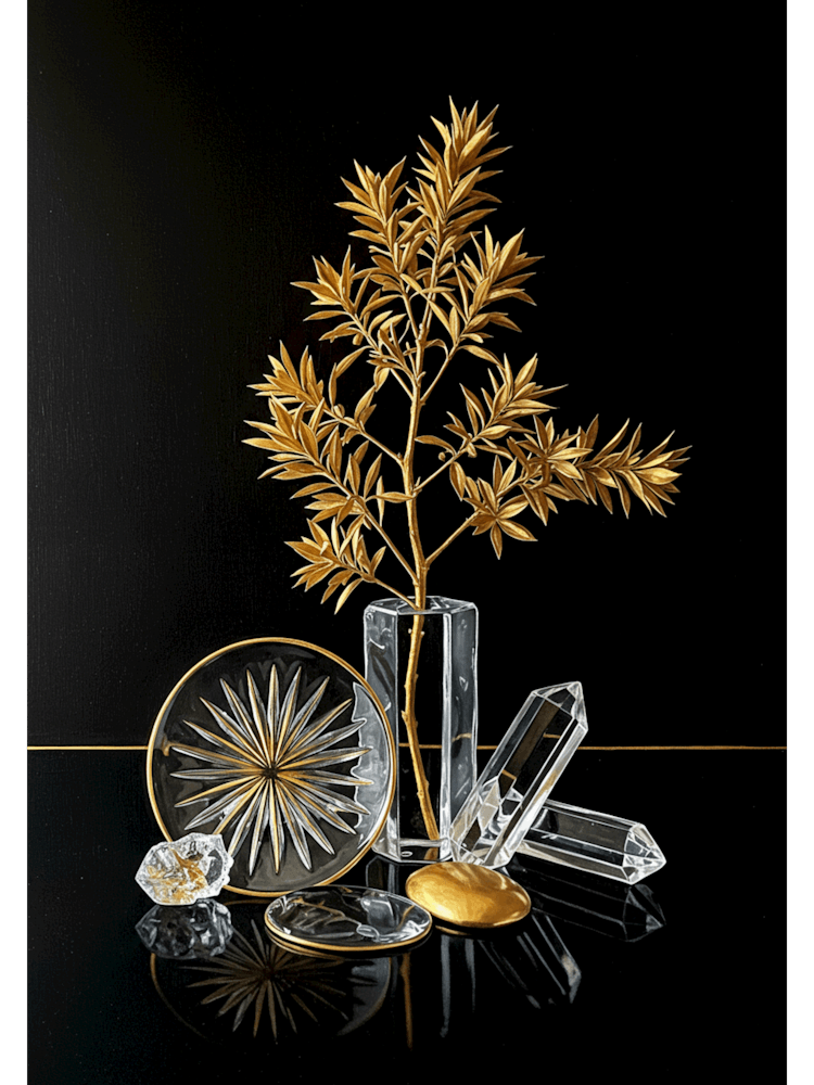 Gold Leaf porcelain art print