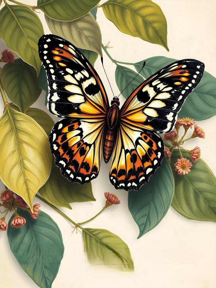 Butterfly On A Leaf