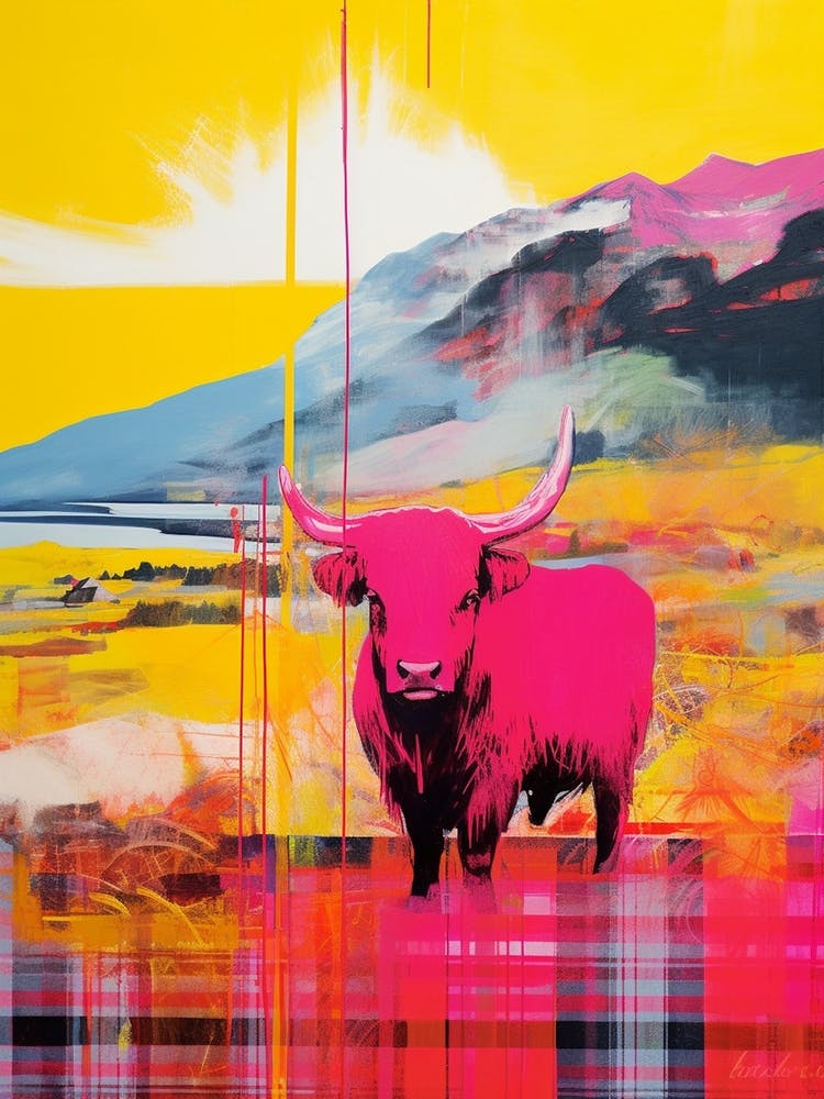 Highland Cow In The Glen Screen Print Inspired 1