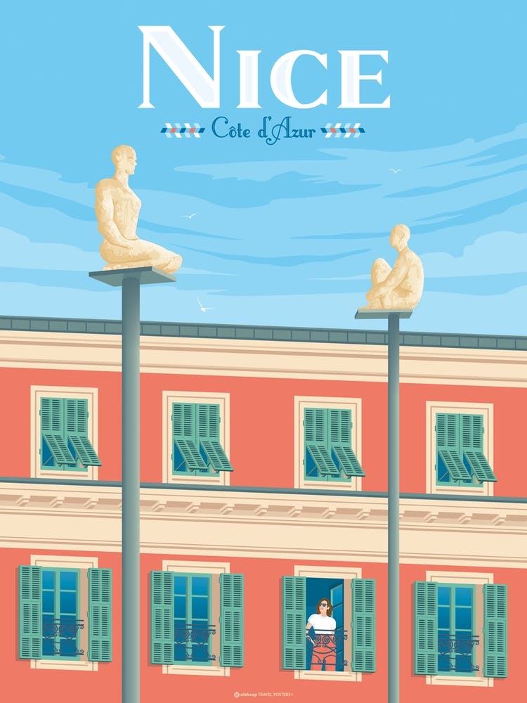 Nice French Riviera France Travel Poster
