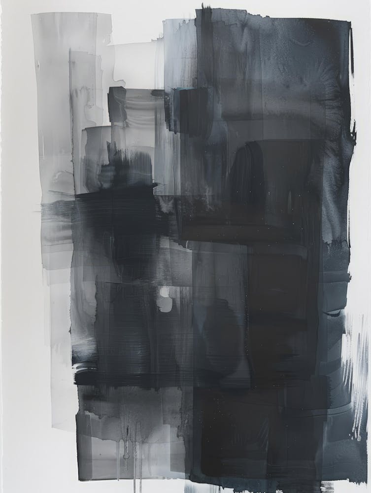 Abstract Black And White Painting 3
