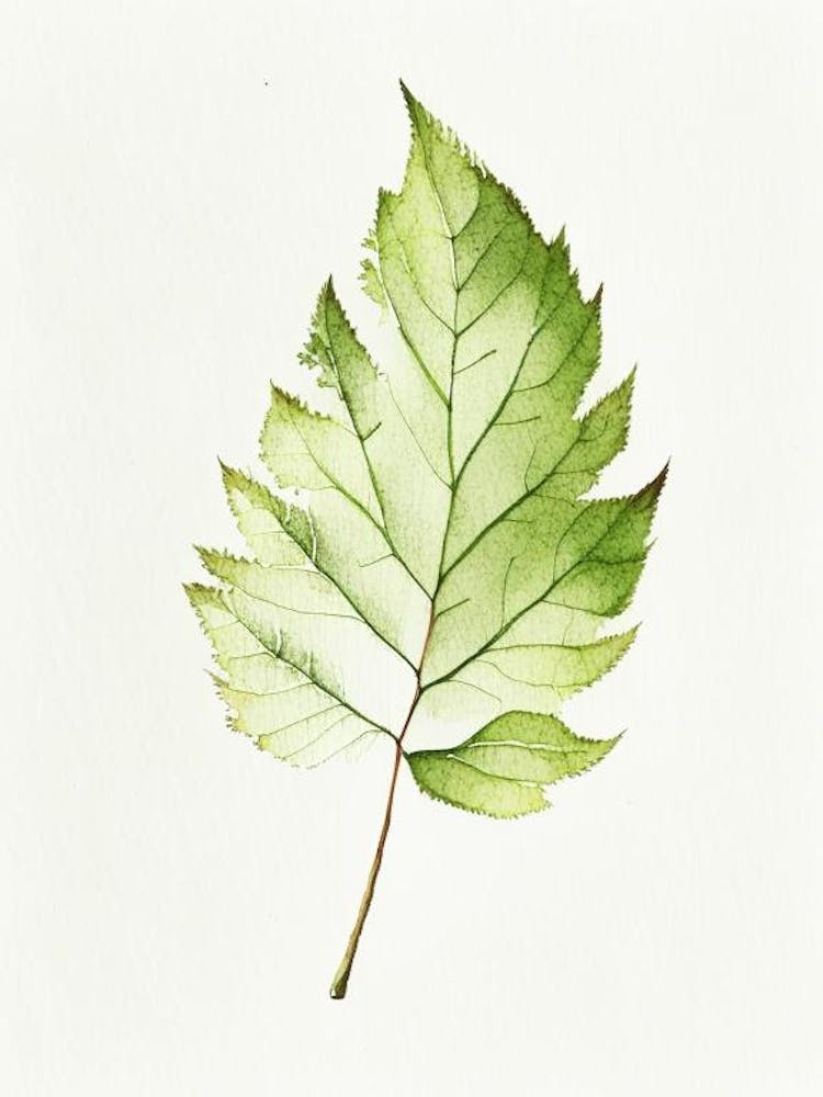 Elm Leaf Minimalist Watercolour 1