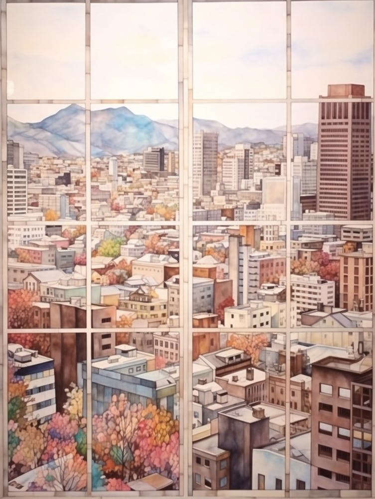 Winter Cityscape Sapporo Japan