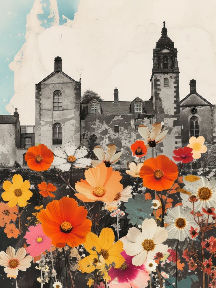 Ireland   Floral Retro Collage Style 1