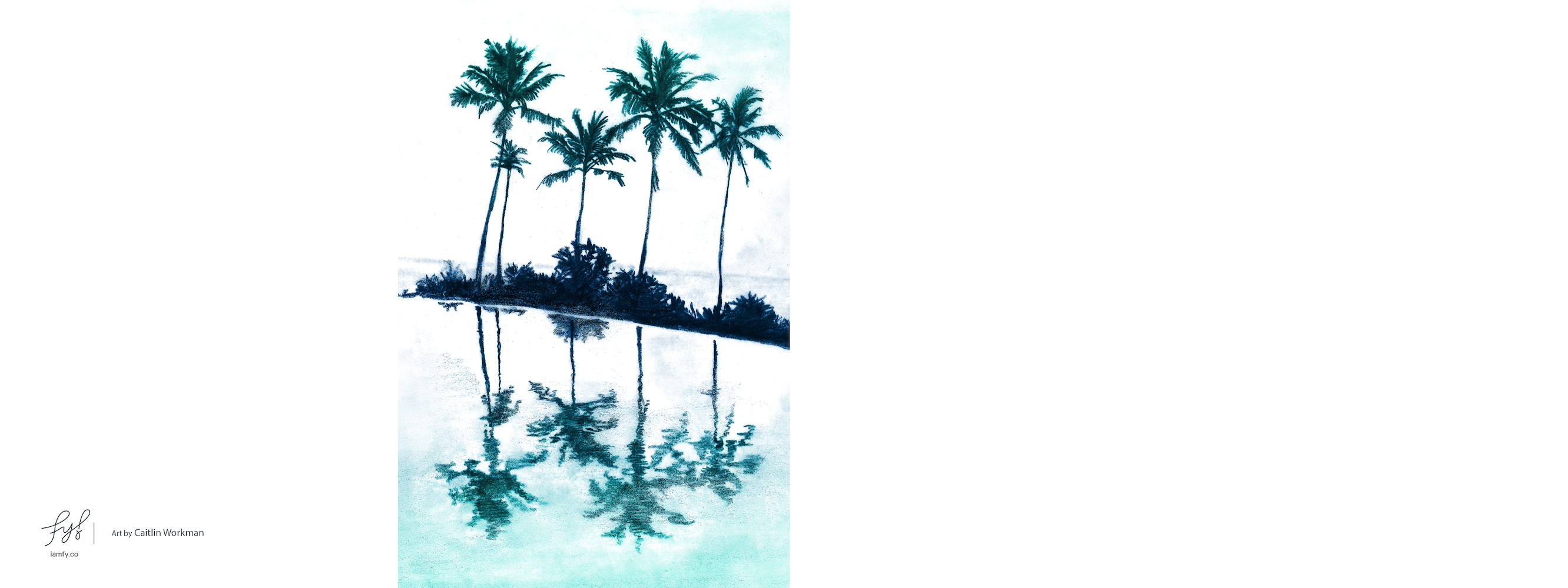 Palm Tree Reflections Teal