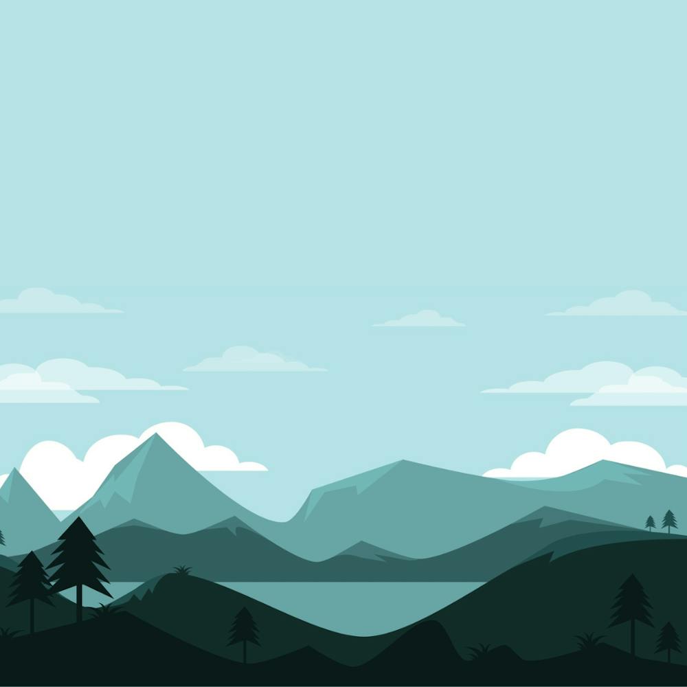 Landscape With Mountains And Trees 1
