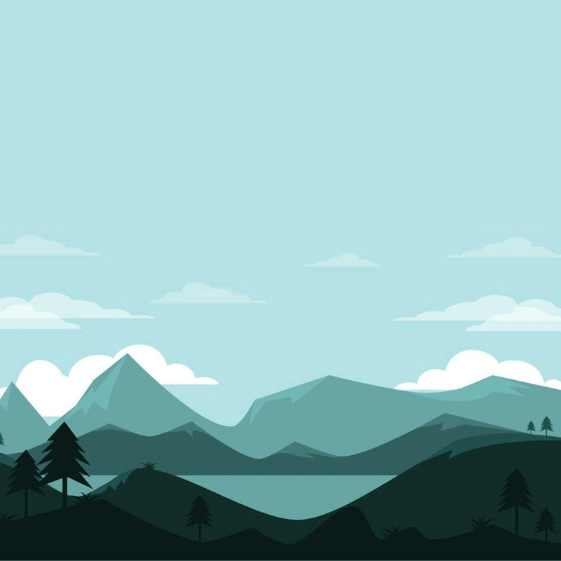 Landschaft mit Bergen und Bäumen 1