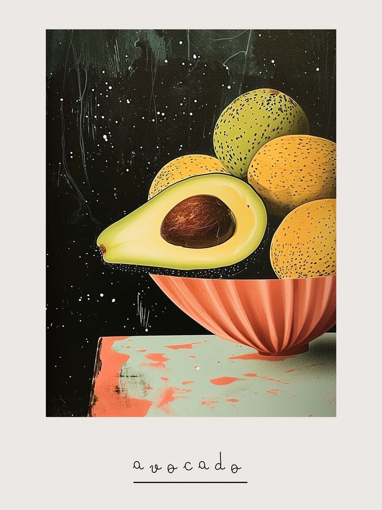 Art Deco Avocado Bowl 3 Poster