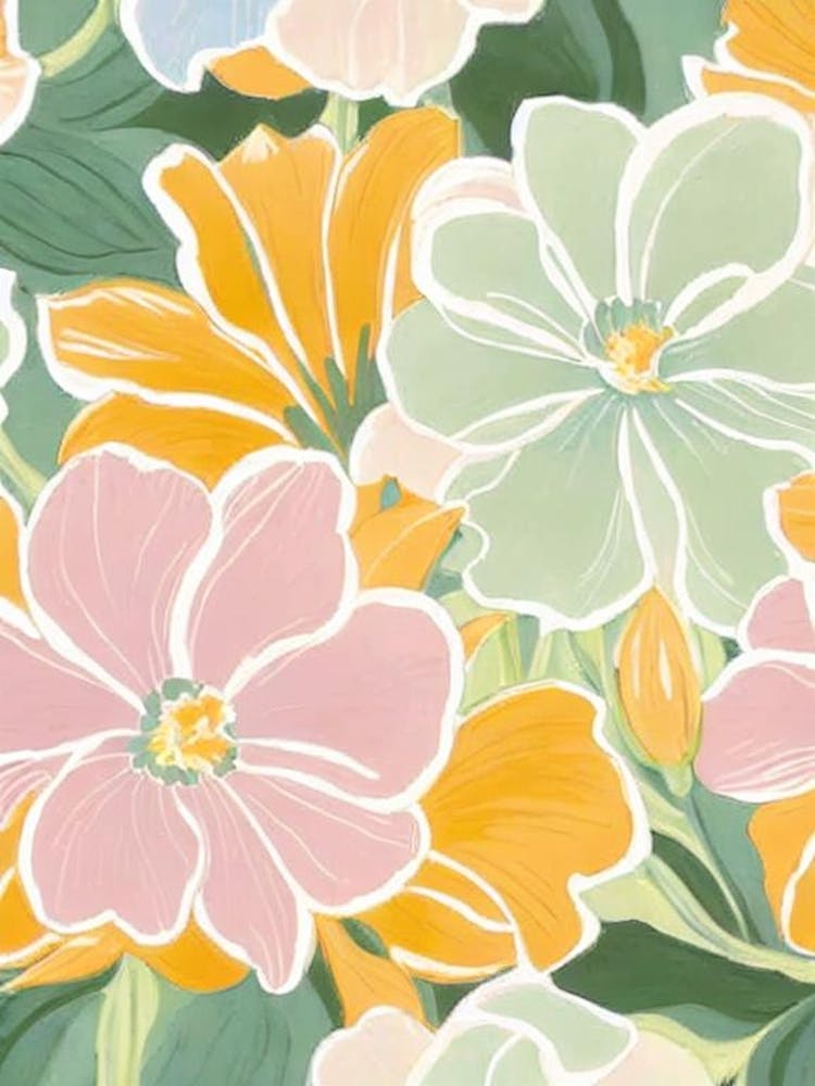 Iris Pastel Floral 4 Flower