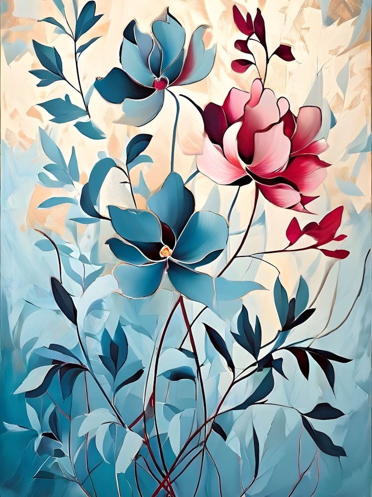 Blue And Pink Flowers 2