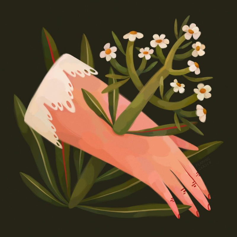 Vintage Hand With Flowers