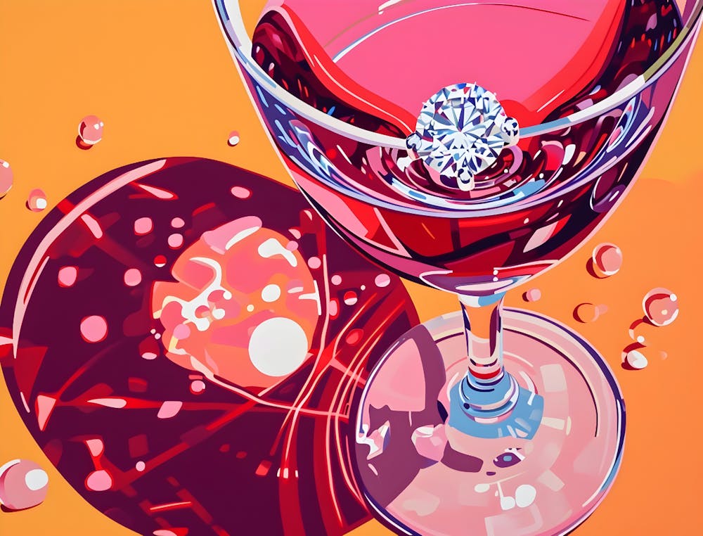 Wine Glass With Diamond