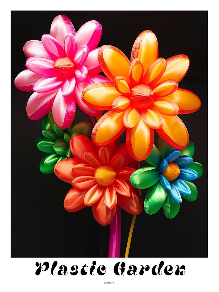 Bright Inflatable Flowers Poster Dahlia 3