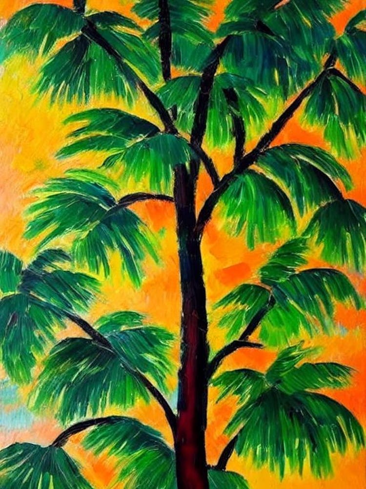 Coconut Fruit Vibrant Matisse Inspired Painting Fruit