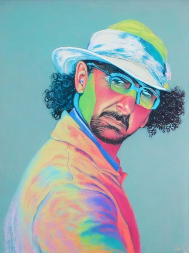 Andrés Calamaro Colourful Illustration