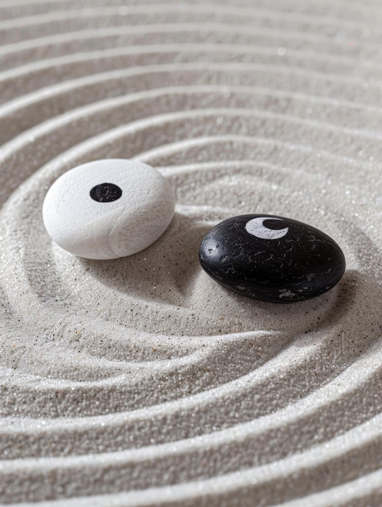 Zen - Black And White Stones