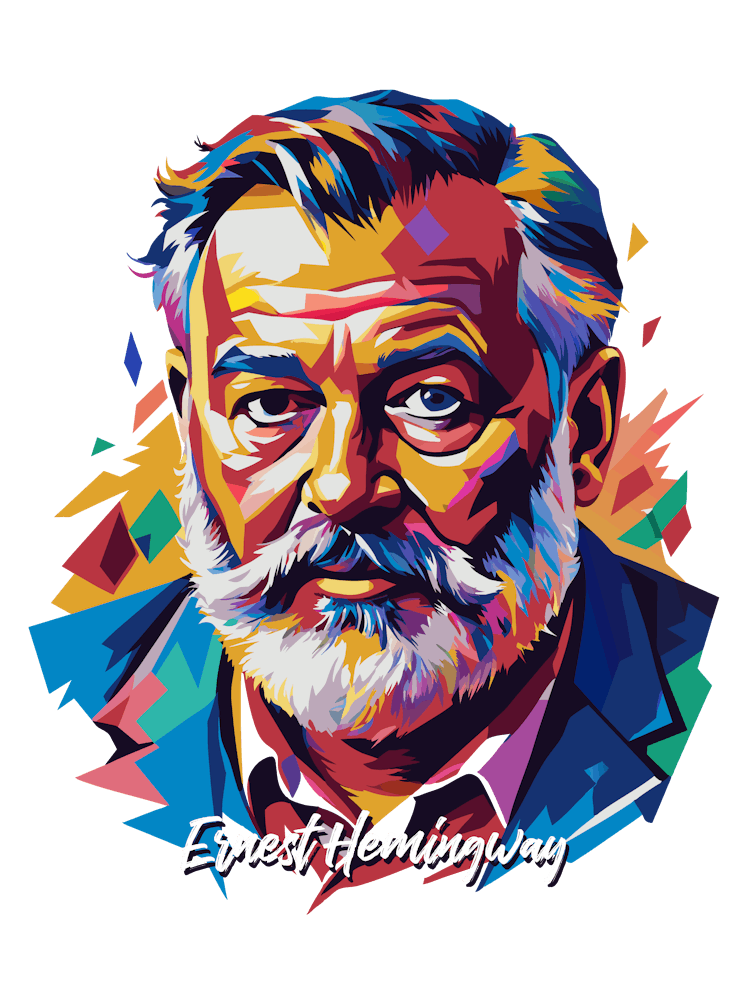 Ernest Hemingway 01 Portrait WPAP Pop Art