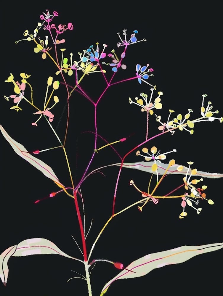 Neon Flowers On Black Babys Breath 5