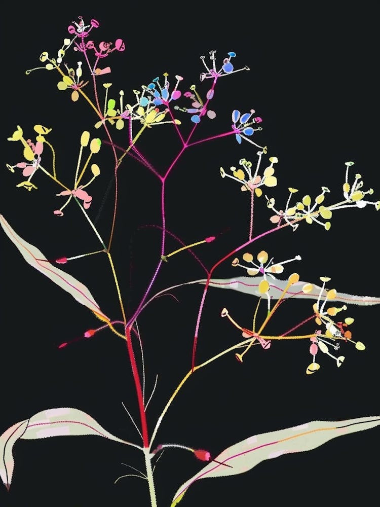 Neon Flowers On Black Babys Breath 5