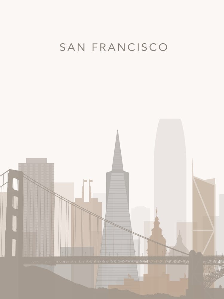 Beige San Francisco Skyline
