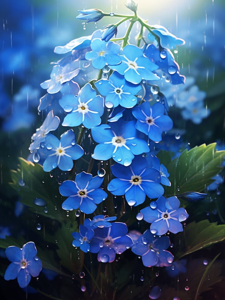 Forget Me Not Wildflower At Dawn (1)