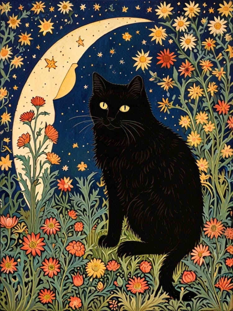 William Morris Black Cat In The Moonlight 28