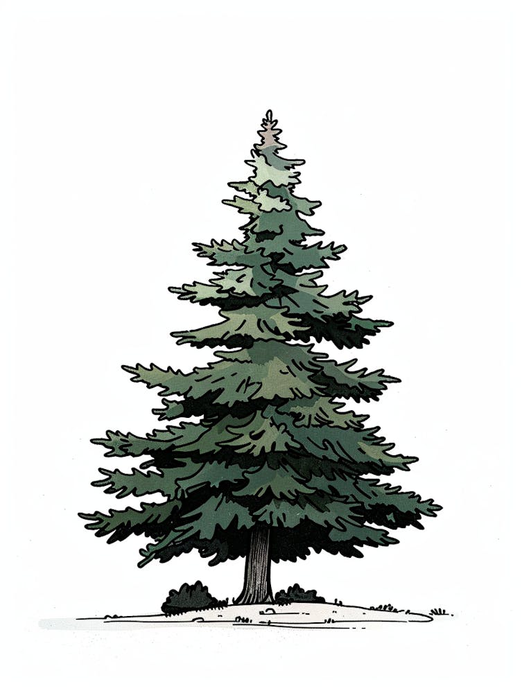 Spruce Tree Pixel Illustration 3