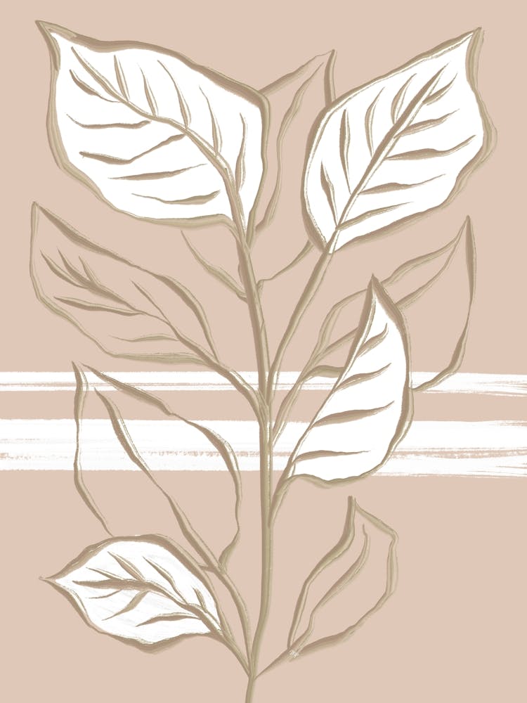 Beige Leafy Plant