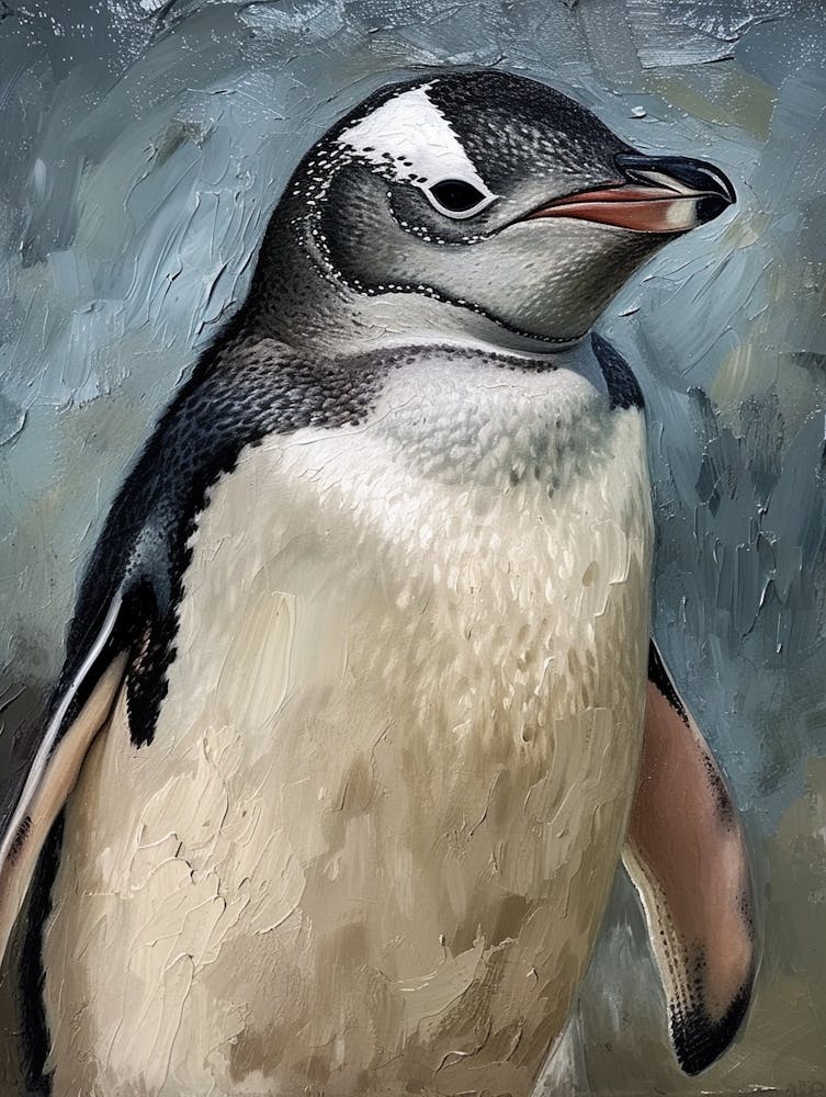 Adlie Penguin Stewart Island Ulva Island Oil Painting 1