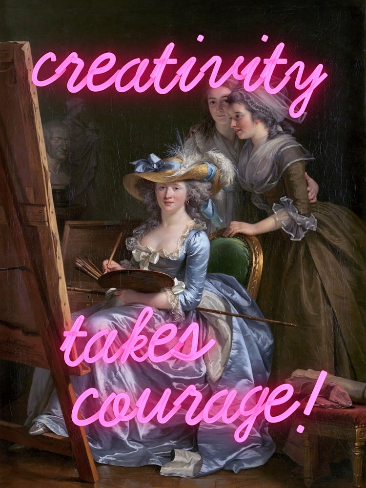 Creativity takes courage - Vintage altered art