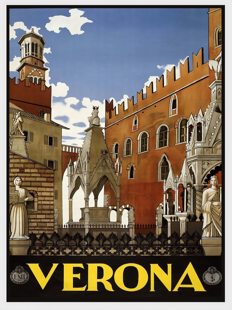 Vintage Verona Travel Poster, Dawn Hudson
