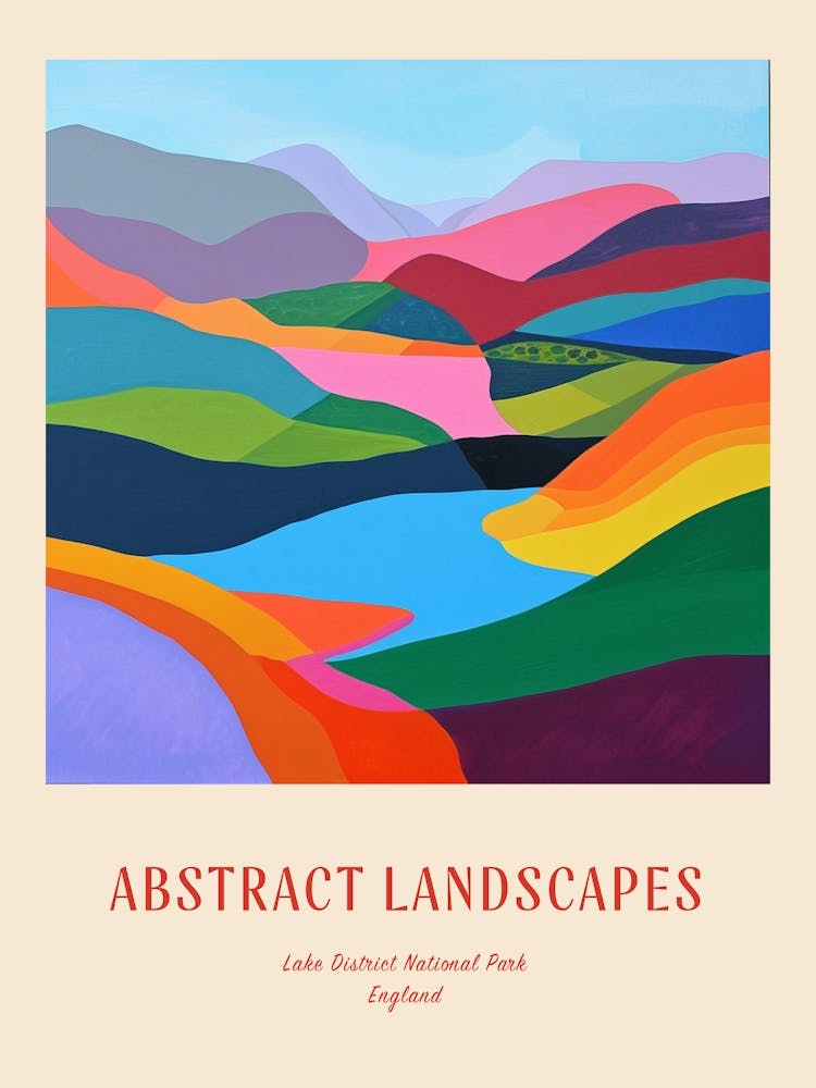 Colourful Abstract Lake District National Park England 2 Poster