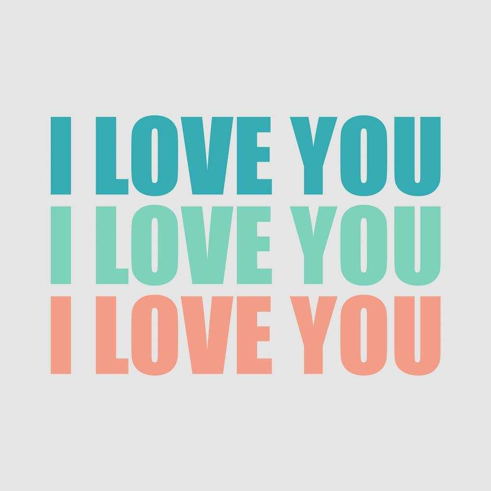 I Love You Teal Square