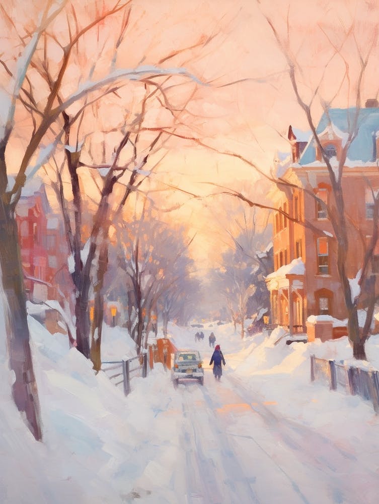 Peinture d'hiver onirique Montréal Canada 1