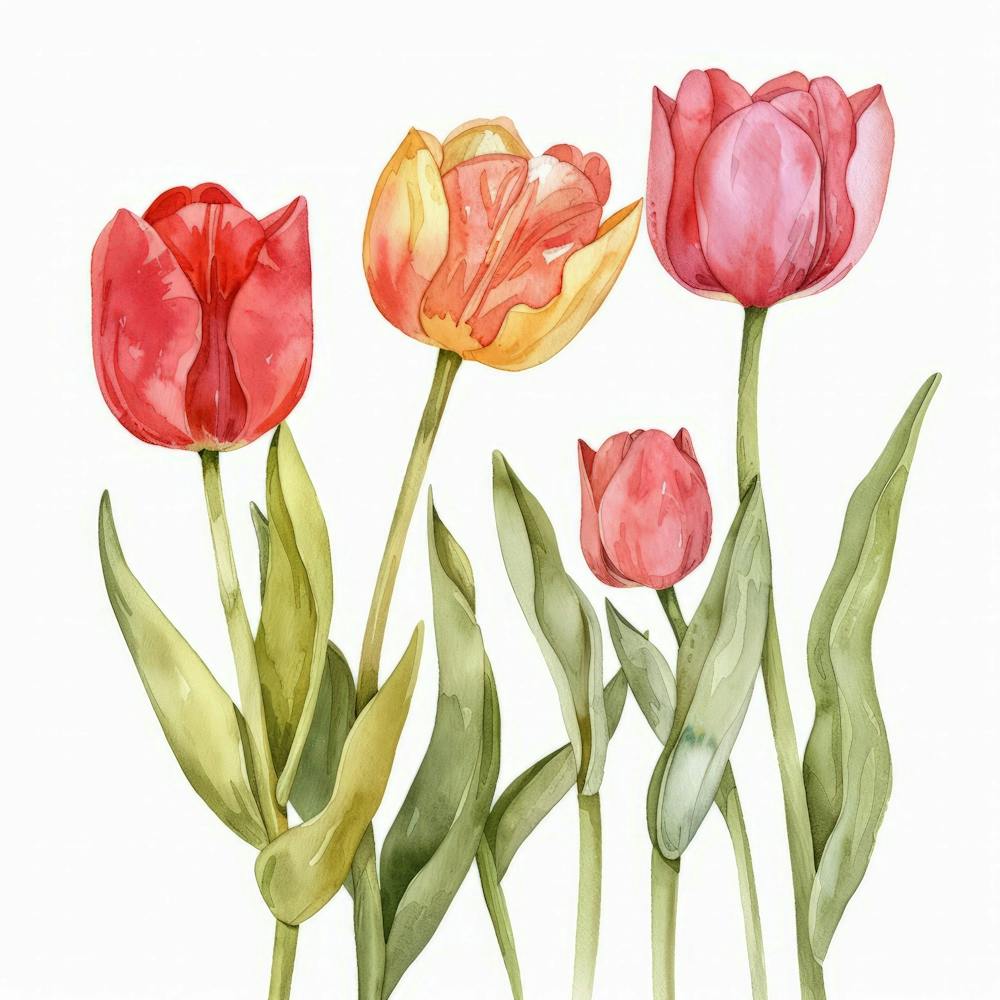 Watercolor Tulips 1