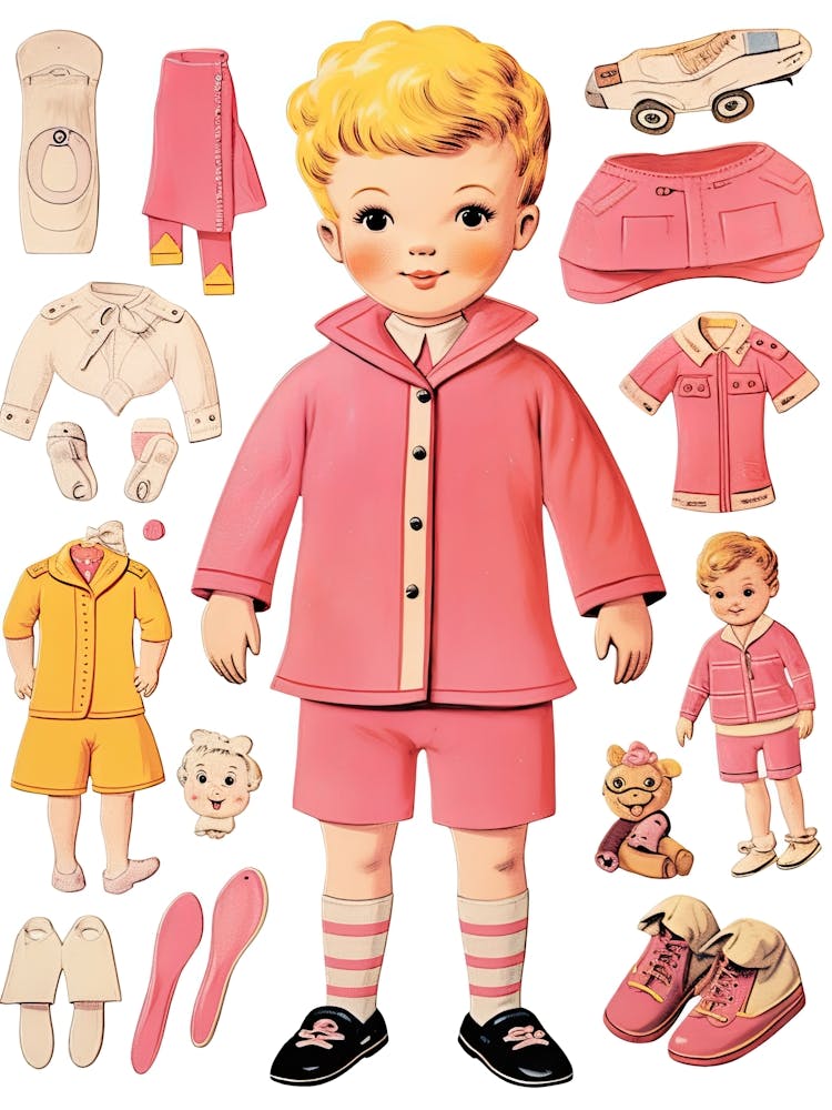 Vintage Paper Doll Boy Kitsch 6