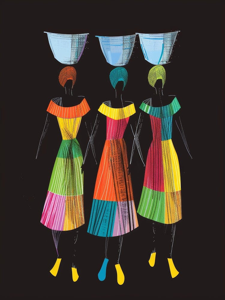 Three Women With Baskets