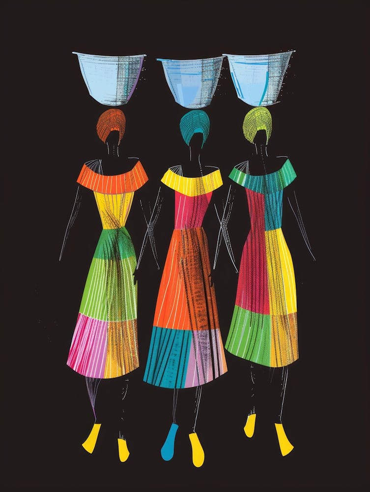 Three Women With Baskets