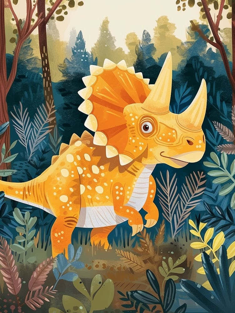 Cute Protoceratops Dinosaur Watercolour 1