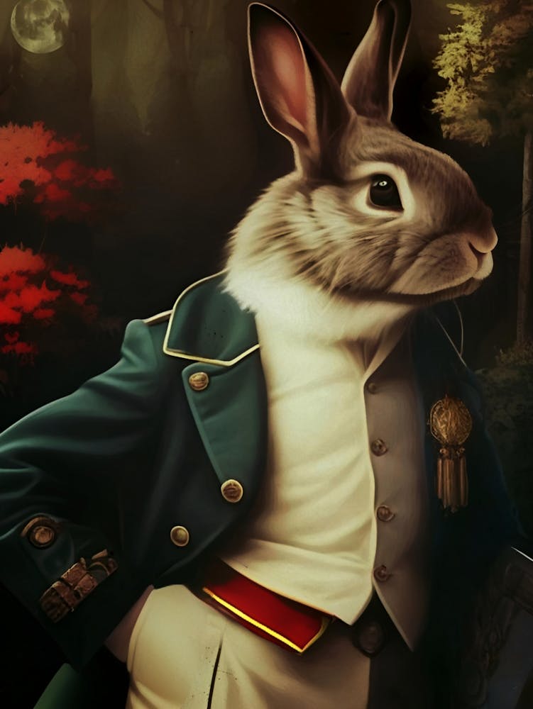 Lapin en costume