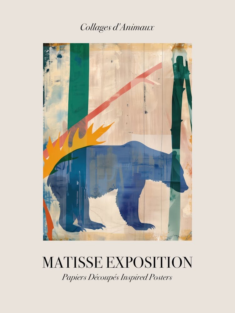 Ours 3 Affiche Animaux d'Exposition Inspirée de Matisse