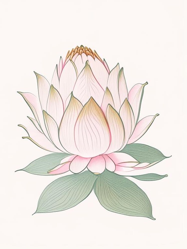 Motif Fleur De Lotus Illustration Au Crayon 6